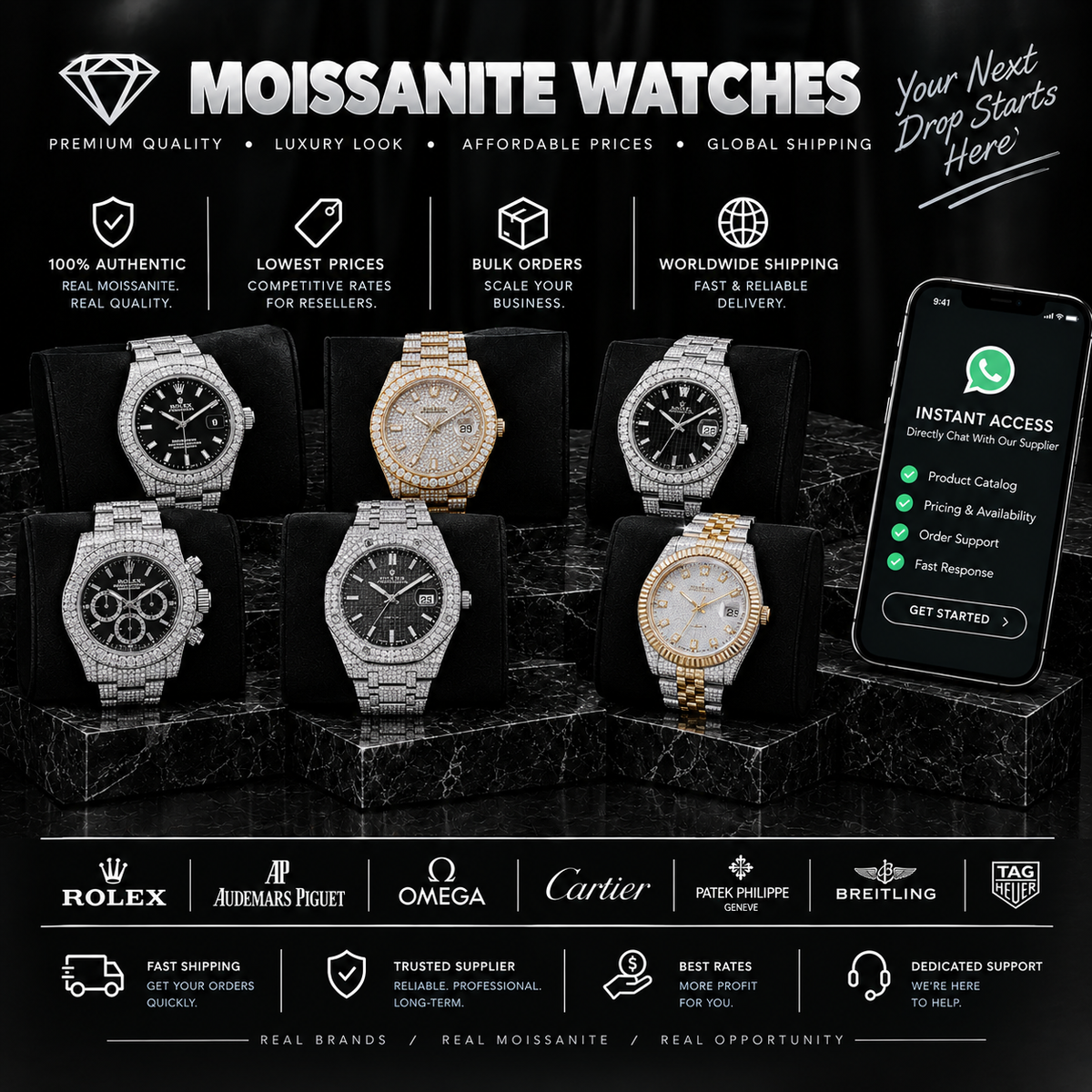 moissanite watch supplier